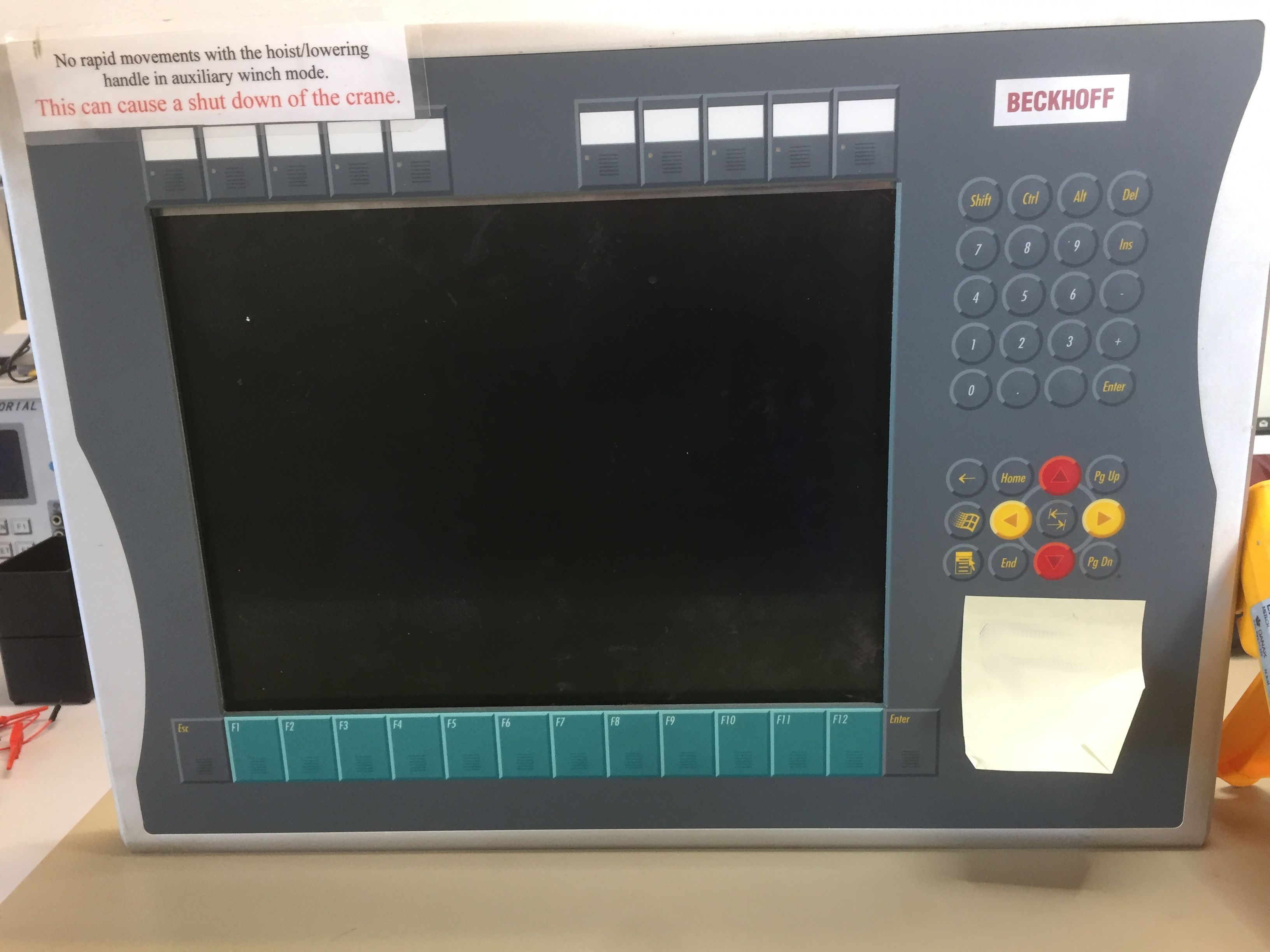 Control panel for crane