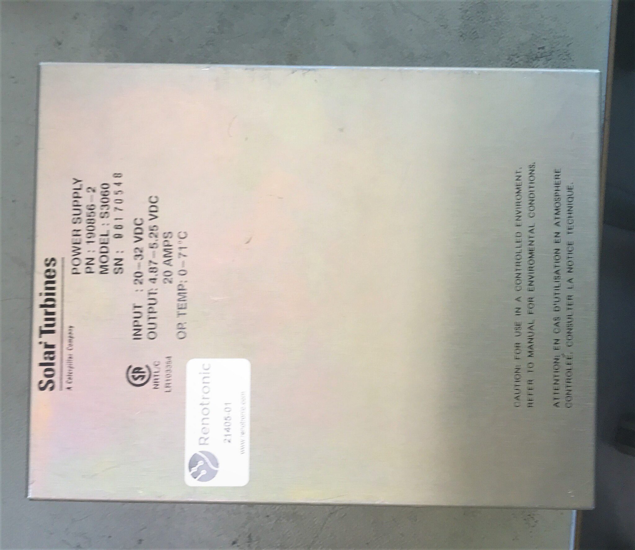 Solar Turbines S3060 Power supply