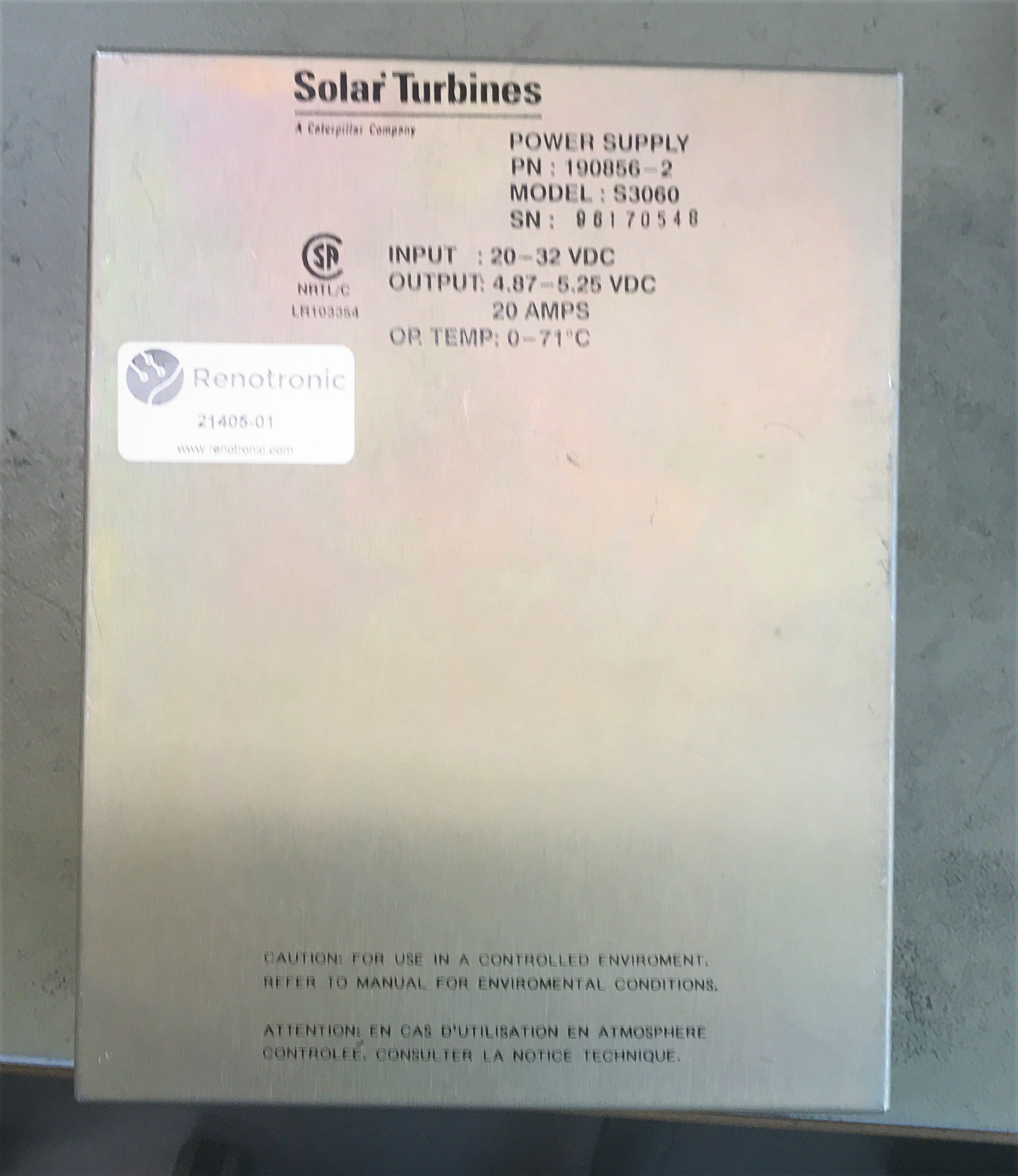 You are currently viewing Solar Turbines S3060 Power supply